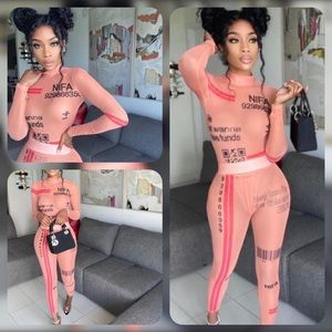 BRAND NEW/ 2 Piece Transparent bodysuit and legging set